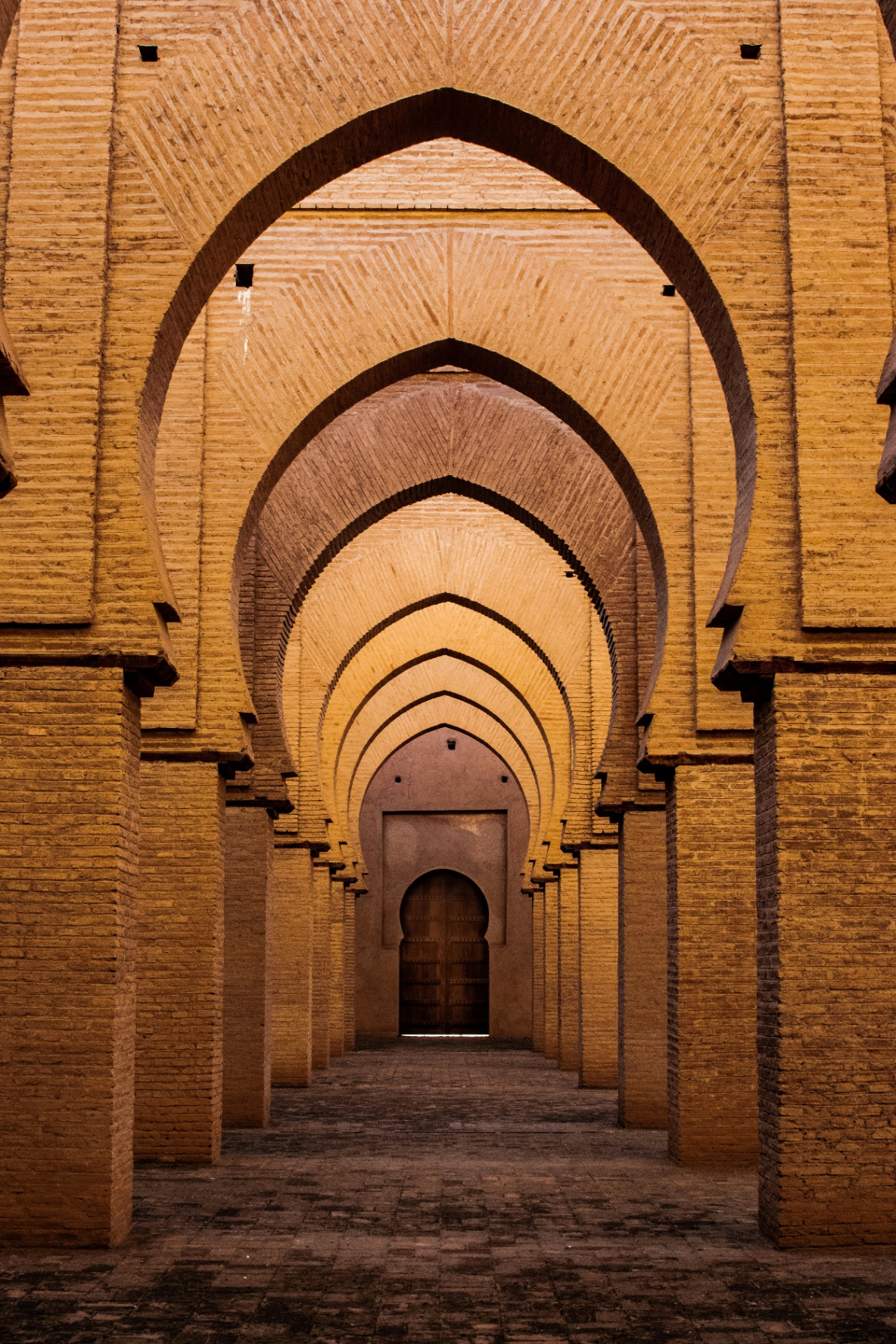 Vibrant Moroccan souk with colorful spices and crafts